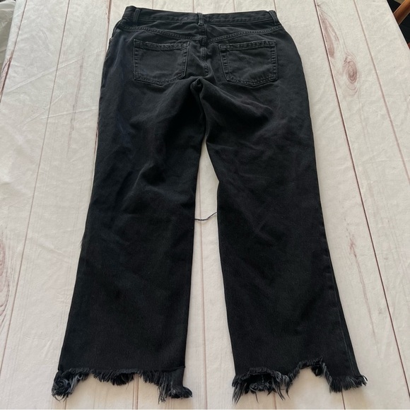 Free People Women's Maggie Straight Leg Jeans Black Mid Rise Distressed Sz 29 - Picture 8 of 16
